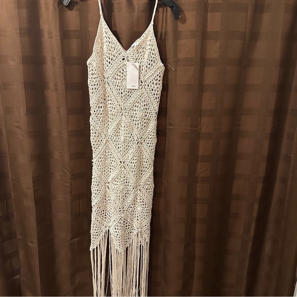 NWT MANGO Crochet Mini Dress with Fringe reg $130 - Picture 6 of 10